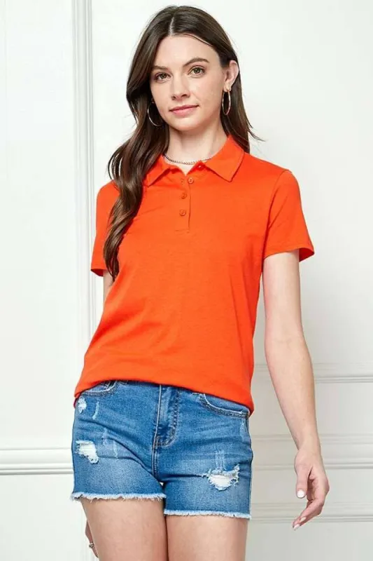 POLO SHIRT JERSEY SHORT SLEEVE TOP made by Heart & Hips