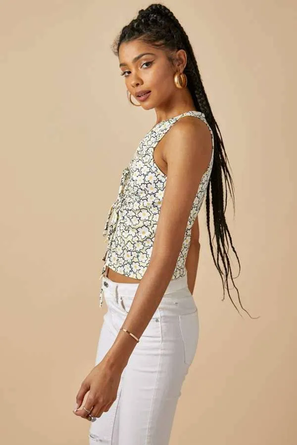 Double Keyhole Tie Front Sleeveless Top sold by Heart & Hips product image thumbnail 5