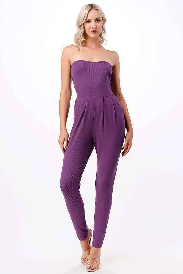 Sweet Heart Shape Tube Jumpsuit W/ Back Cut Out sold by Heart & Hips product image thumbnail 3