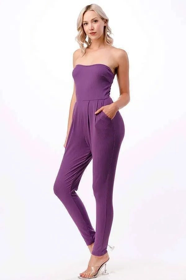 Sweet Heart Shape Tube Jumpsuit W/ Back Cut Out sold by Heart & Hips