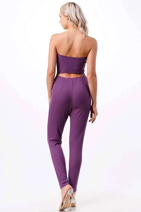 Sweet Heart Shape Tube Jumpsuit W/ Back Cut Out sold by Heart & Hips product image thumbnail 2