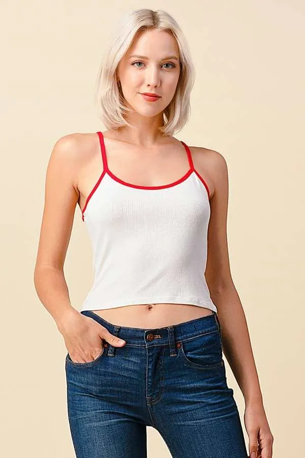 CONTRAST RIB CAMI TOP sold by Heart & Hips product image thumbnail 5