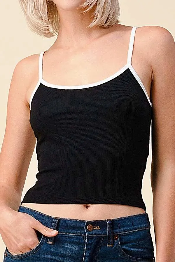 CONTRAST RIB CAMI TOP sold by Heart & Hips product image thumbnail 2