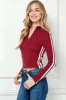 Neck Zipped Side Contrast Brushed Long Sleeve Top sold by Heart & Hips