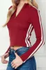 Neck Zipped Side Contrast Brushed Long Sleeve Top sold by Heart & Hips
