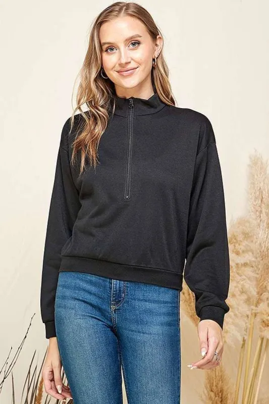 ZIP UP FRENCH TERRY TOP sold by Heart & Hips