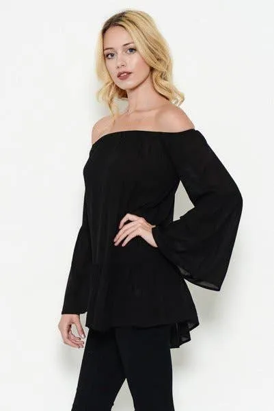 Off Shoulder Bell Sleeve Top sold by Heart & Hips product image thumbnail 3