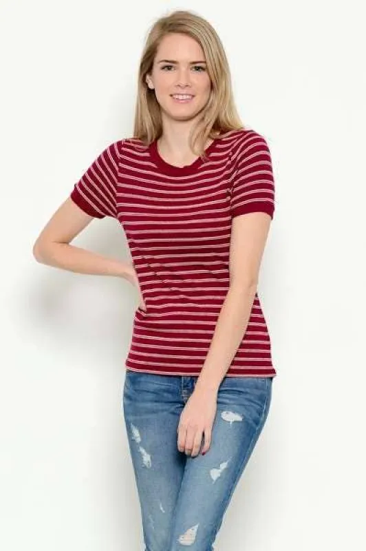 RINGER RIB SSLV TOP sold by Heart & Hips
