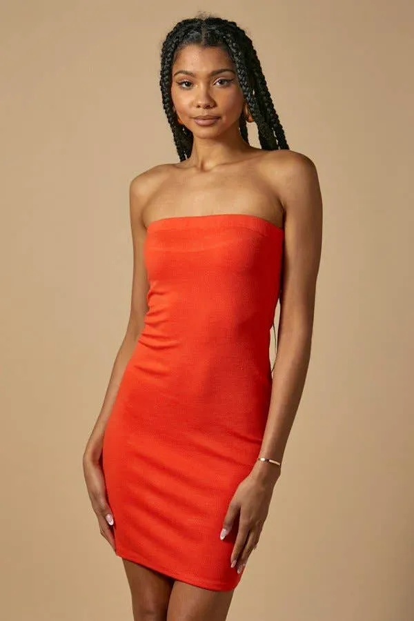 KNIT TWILL TUBE MINI DRESS sold by Heart & Hips