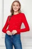 PEARL DETAIL LONG SLEEVE CROP TOP sold by Heart & Hips