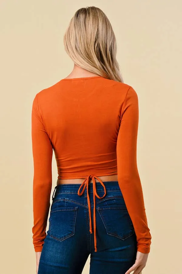 LACE UP FRONT CROP TOP sold by Heart & Hips product image thumbnail 2