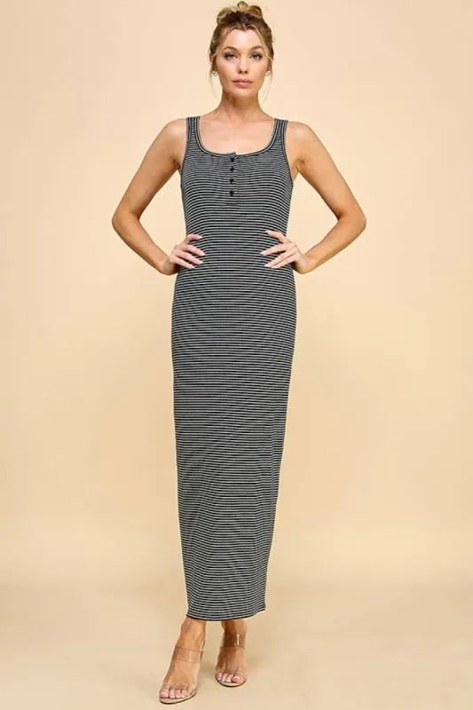BUTTON FRONT HENLEY MAXI DRESS sold by Heart & Hips