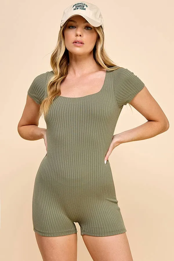 Square Neck Short Sleeve Catsuit sold by Heart & Hips product image thumbnail 5