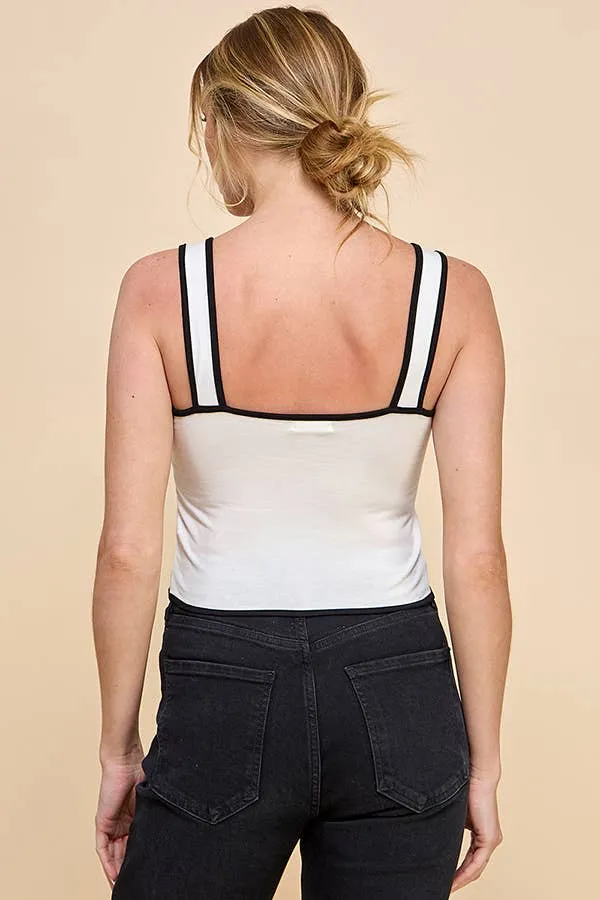 Contrast Detail Square Neck Top sold by Heart & Hips product image thumbnail 3