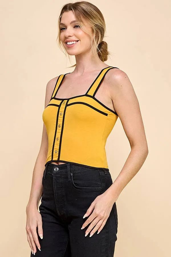 Contrast Detail Square Neck Top sold by Heart & Hips product image thumbnail 5