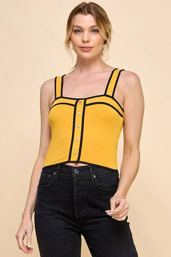 Contrast Detail Square Neck Top sold by Heart & Hips product image thumbnail 4