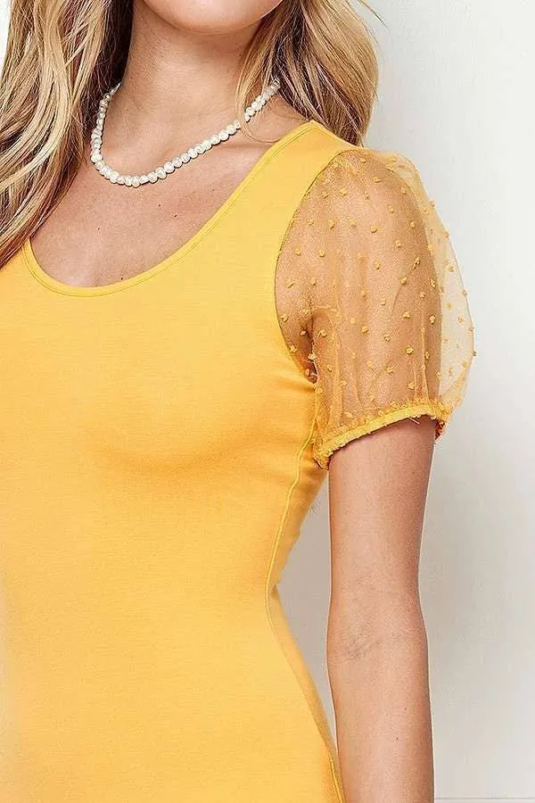 ORGANZA PUFF SLEEVE MINI DRESS sold by Heart & Hips product image thumbnail 3