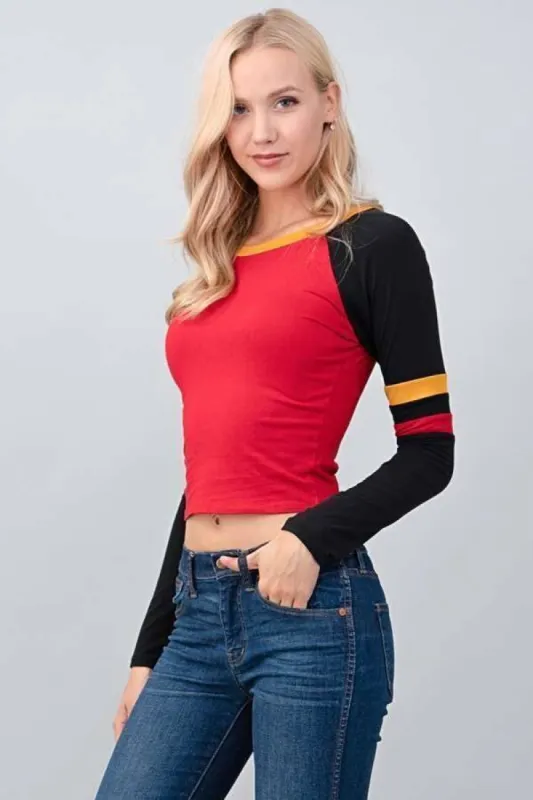 BUNDLE 8 SLEEVE CONTRAST COLOR BLOCK TOP sold by Heart & Hips