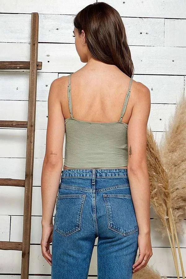 BUST FITTED CAMI CROPPED RIB TOP sold by Heart & Hips product image thumbnail 4