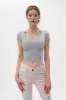 SHORT SLEEVE SCOOP NECK CROP TOP sold by Heart & Hips
