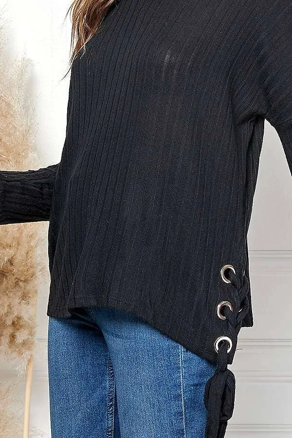 Mock Neck Brushed Long Sleeve Top sold by Heart & Hips product image thumbnail 4