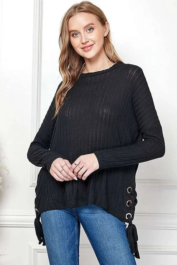 Mock Neck Brushed Long Sleeve Top sold by Heart & Hips