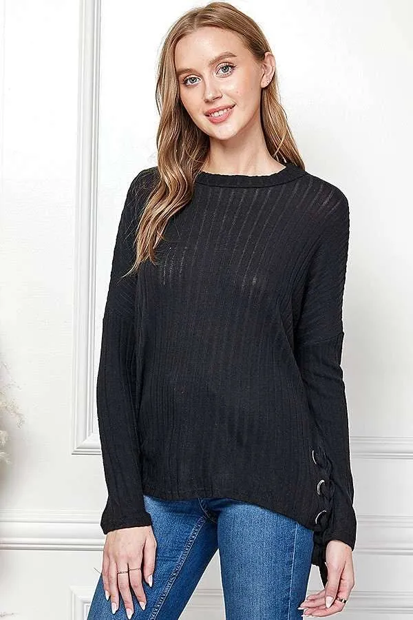 Mock Neck Brushed Long Sleeve Top sold by Heart & Hips product image thumbnail 3