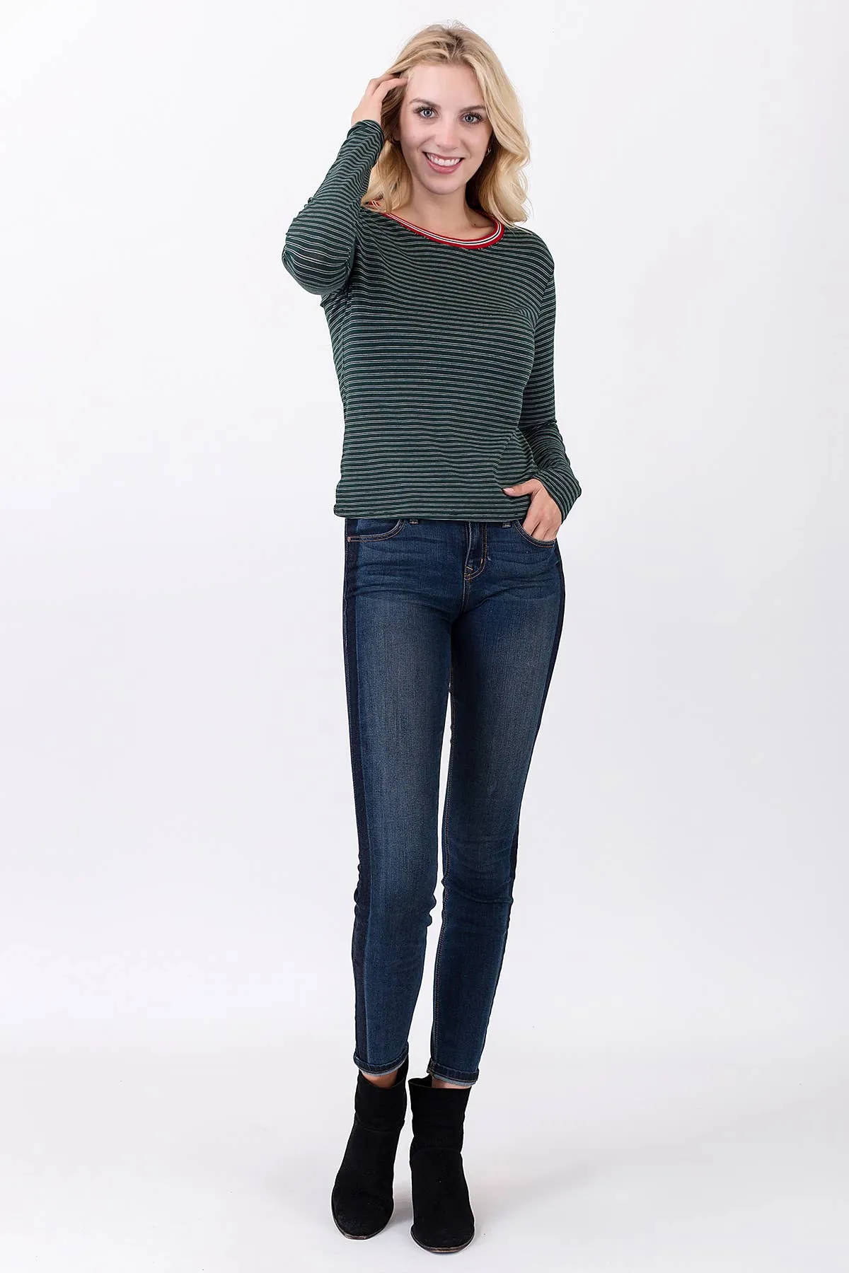 Stripe Band Detail Top sold by Heart & Hips product image thumbnail 3