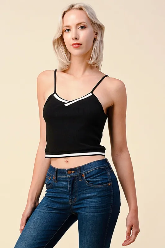 STRIPE BAD CROP RIB CAMI sold by Heart & Hips