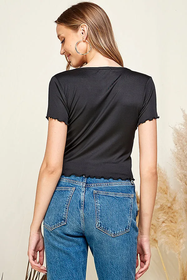 NOTCH NECK MERROW HEM TEE sold by Heart & Hips product image thumbnail 3