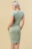 ROUND NECK SHORT SLEEVE RIB MIDI DRESS sold by Heart & Hips