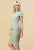 ROUND NECK SHORT SLEEVE RIB MIDI DRESS sold by Heart & Hips