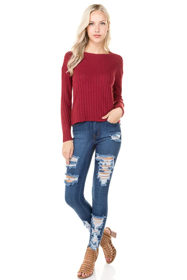 Brushed Rib Crop Top sold by Heart & Hips product image thumbnail 3