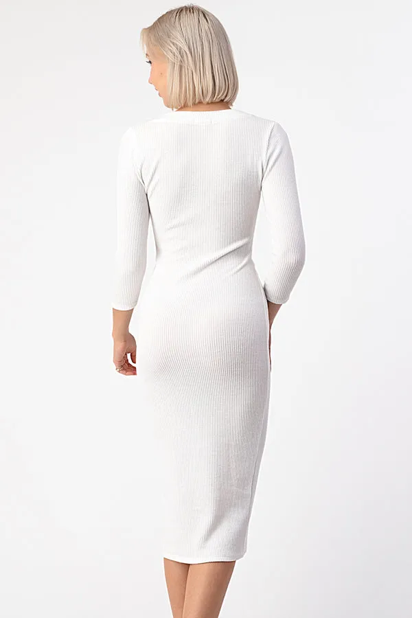 BUTTON DOWN HACCI RIB DRESS sold by Heart & Hips product image thumbnail 3