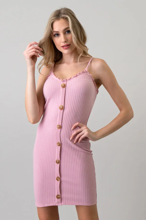 ALL BUTTON DOWN MERROW CAMI MIN DRESS sold by Heart & Hips