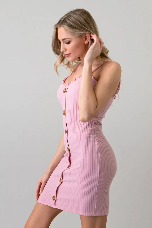 ALL BUTTON DOWN MERROW CAMI MIN DRESS sold by Heart & Hips product image thumbnail 2