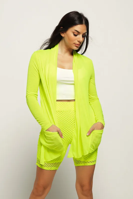 Long Sleeve Loose Pocket Detail CardiganLONG SLEEVE LOOSE POCKET DETAIL CARDIGAN sold by Heart & Hips