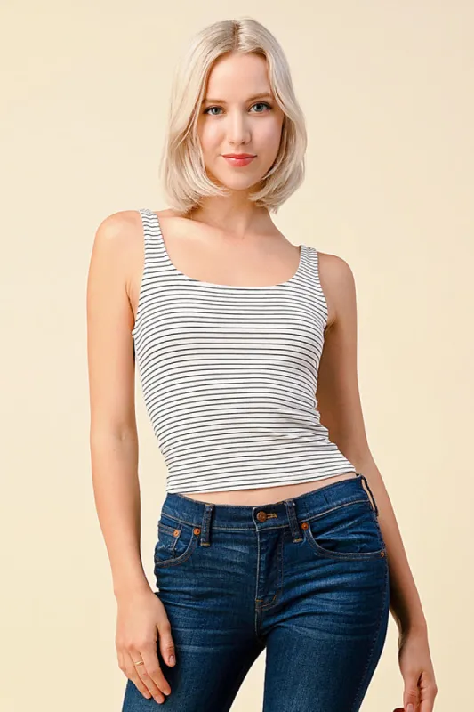 Croped Stripe Tank Top sold by Heart & Hips