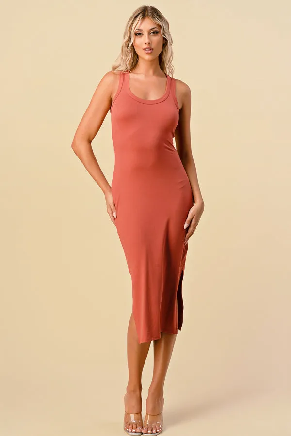 TANK SIDE SLIT MIDI DRESS sold by Heart & Hips