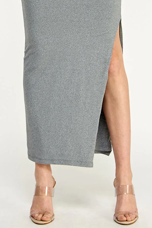 FULL DOUBLE LAYERED MAXI SKIRT WITH SIDE SLIT sold by Heart & Hips product image thumbnail 3