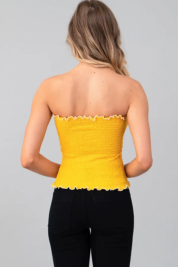ALLOVER SMOKING CONTRAST MERROW EDGE TUBE TOP sold by Heart & Hips product image thumbnail 2