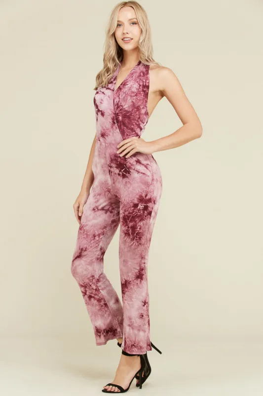 HALTER NECK WIDE BOTTOM JUMPSUIT sold by Heart & Hips