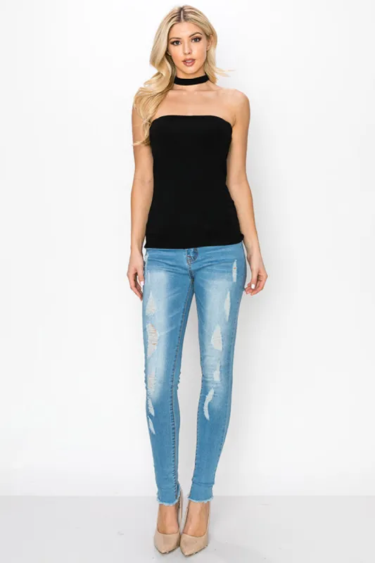 CHOKER NECK TUBE TOP sold by Heart & Hips