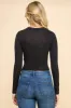 ASYMMETRICAL CUT OUT FRONT DOUBLED LONG SLEEVE CROP TOP sold by Heart & Hips