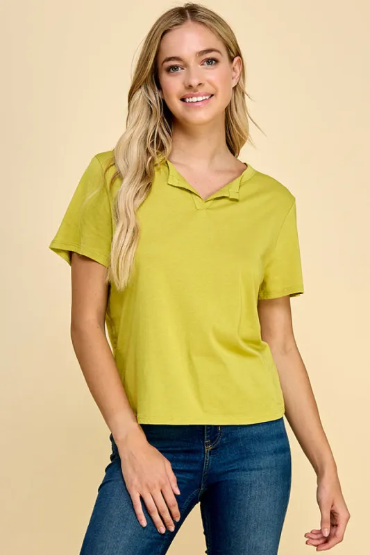 V NOTCH RELAXED SHORT SLEEVE TEE sold by Heart & Hips