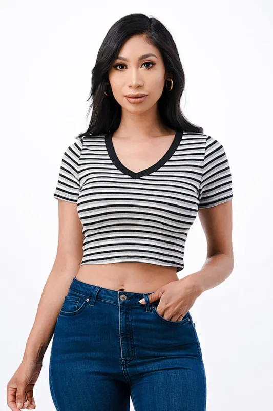 V NECK SHORT SLEEVE TOP sold by Heart & Hips