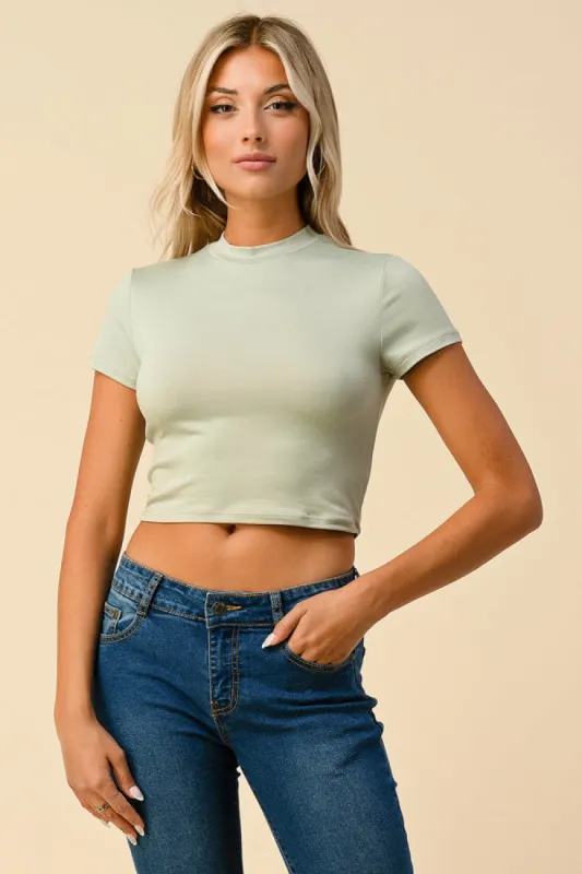 MOCK NECK SHORT SLEEVE TOP sold by Heart & Hips