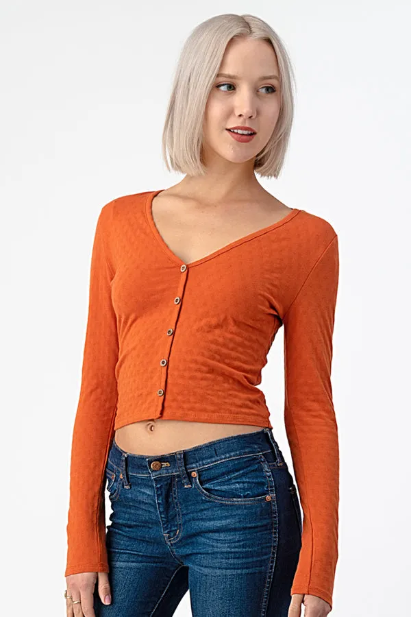 POINTELLE BUTTON DOWN TOP sold by Heart & Hips product image thumbnail 2