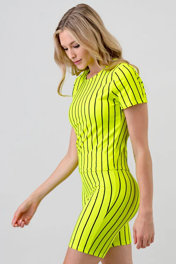 BRUSHED DTY SHORT SLEEVE STRIPE TOP sold by Heart & Hips product image thumbnail 5