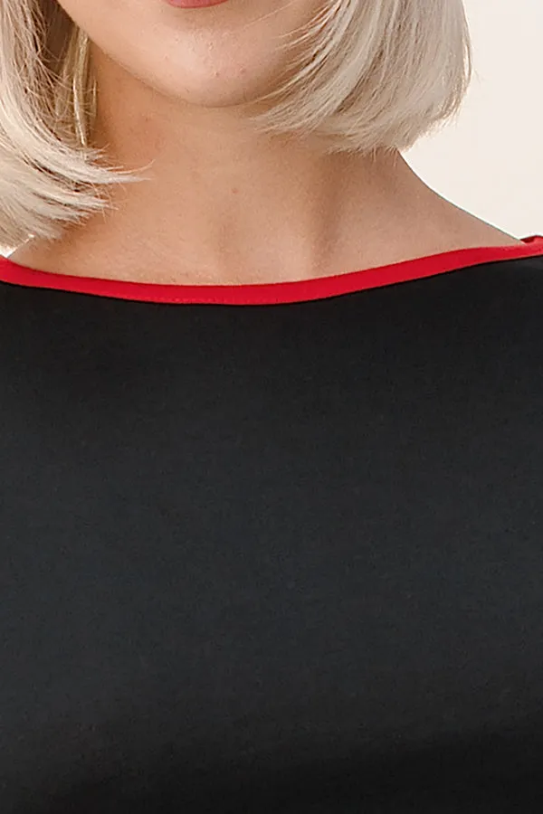 CONTRAST PIPING DETAIL CROP LONG SLEEVE TOP sold by Heart & Hips product image thumbnail 2